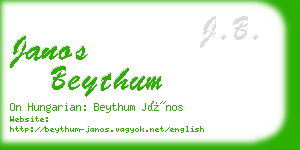 janos beythum business card